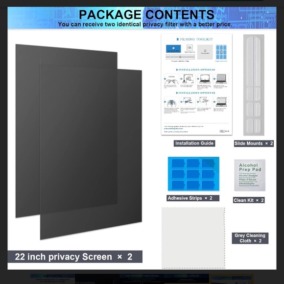22” privacy filter 22"
16:10 Aspect Ratio computer desktop monitor screen - Picture 2 of 10